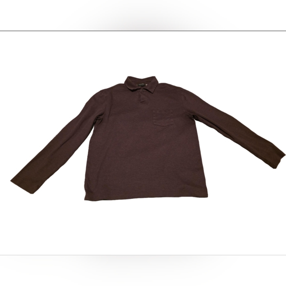 Banana Republic Luxury Touch Performance Maroon Longsleeve Polo Shirt Size M